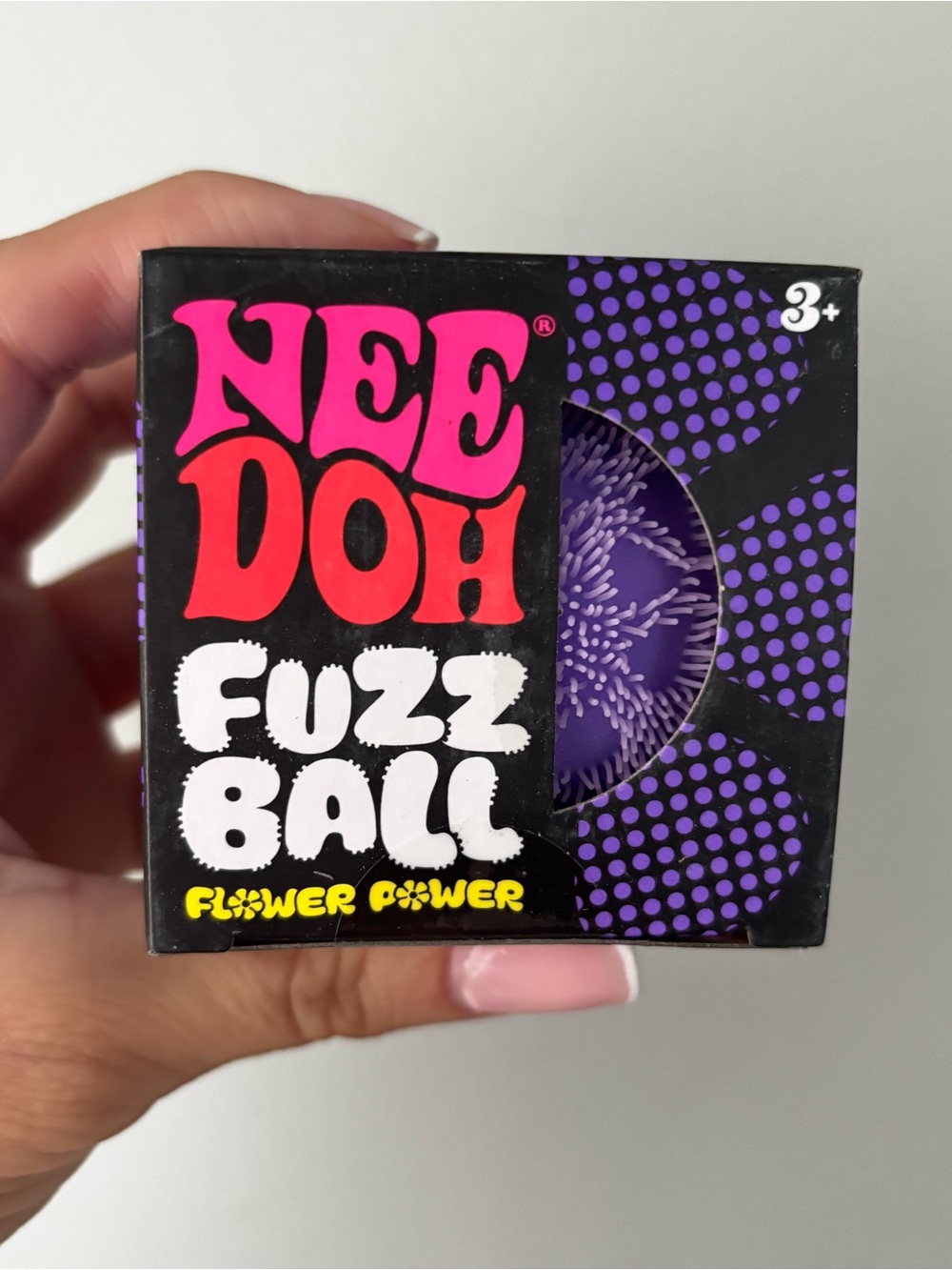 Authentic Schylling NeeDoh Fuzz Ball - purple Flower Power